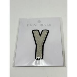 Dagne Dover Grey Silver Varsity Letter Sticker Patch "Y" NEW